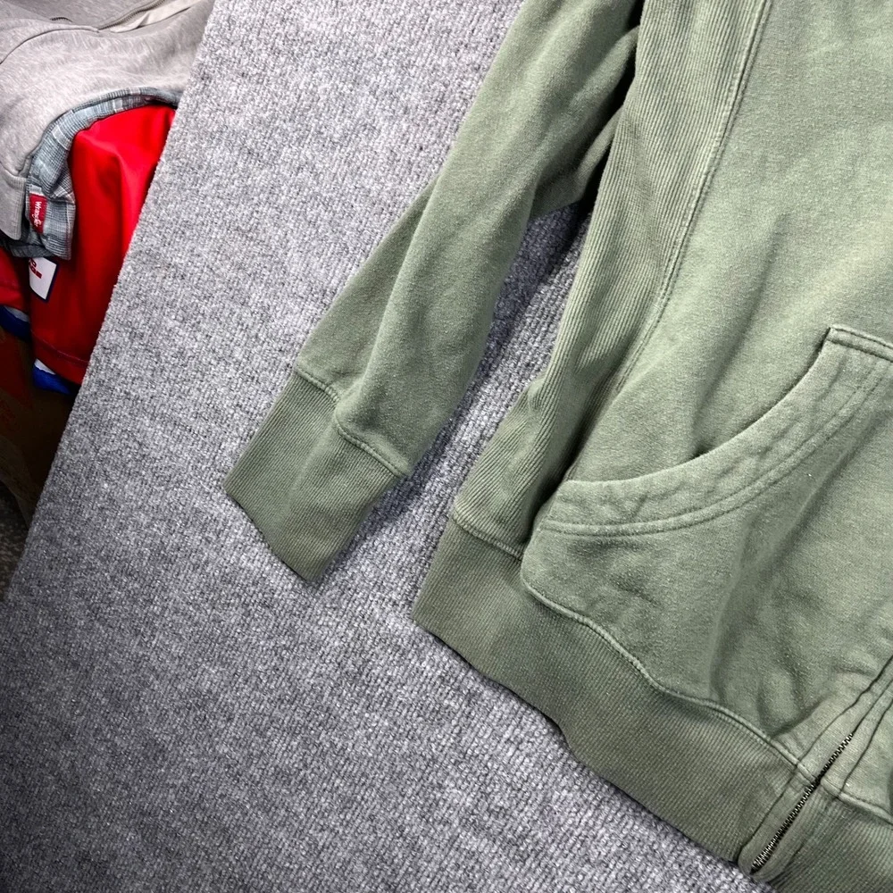 Peloton Full Zip Hoodie Women's Green Ribbed Side Panel Logo Sports Y2K‎ - XL